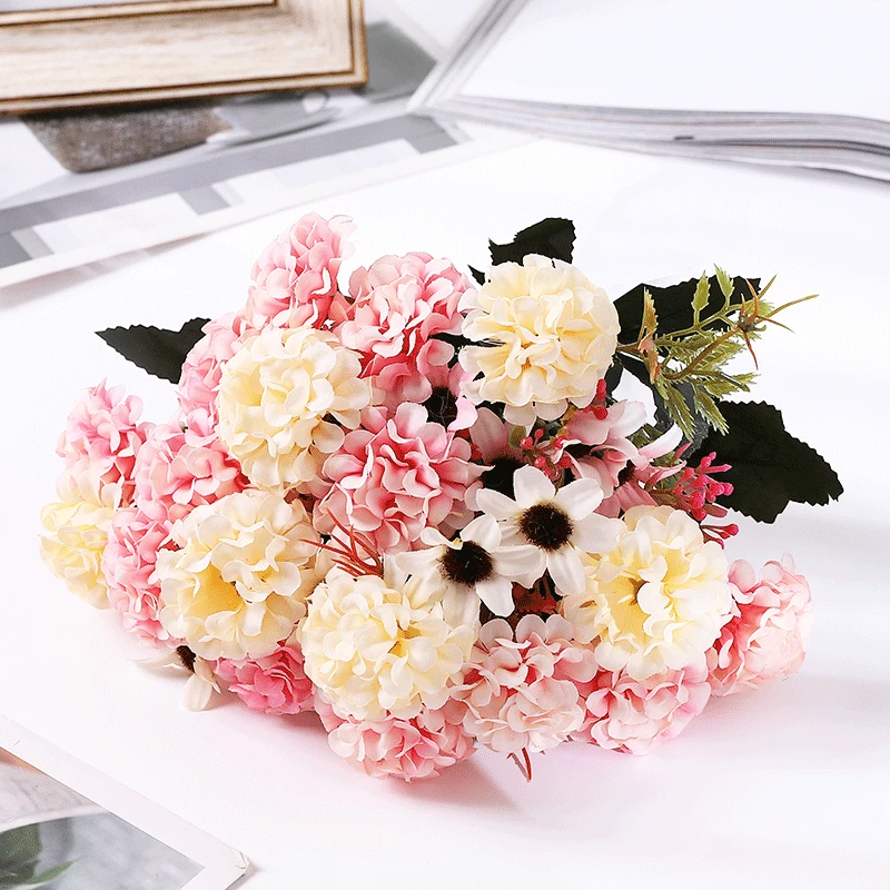 Artificial Hydrangea Bouquet for Indoor Decor 5 Artificial Hydrangea Bouquet for Indoor Decor - Image 5