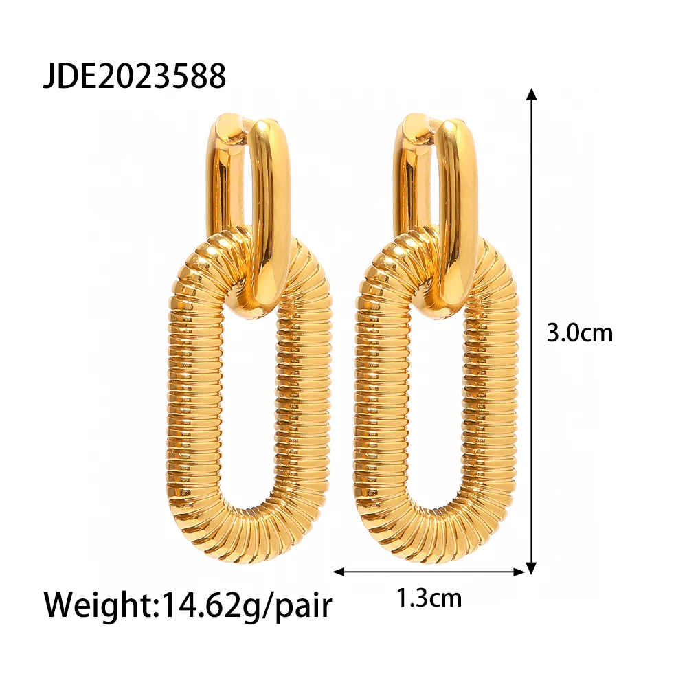 Stainless Steel Gold Hoop Earrings 6 Stainless Steel Gold Hoop Earrings - Image 6