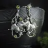 Vintage Silver Flower Leaf Earrings