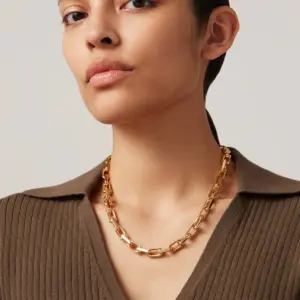 Stainless Steel Skeleton Necklace with Gold Finish 9 S1291641e26a04db89f294735e0983d66V