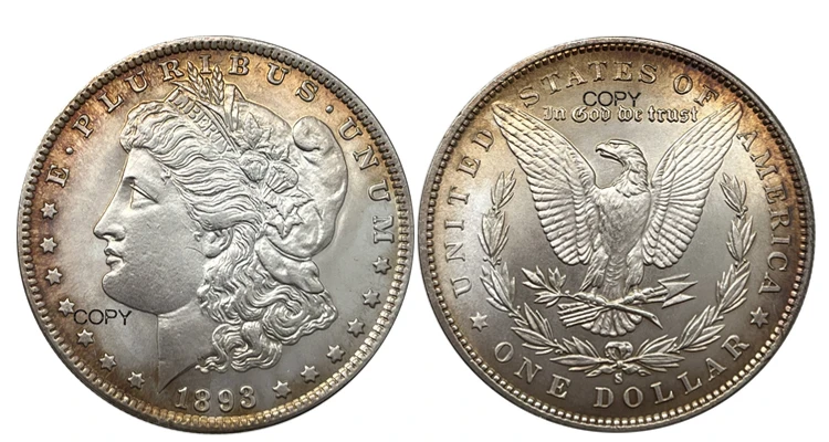 US 1893 S Morgan Silver Coin Replica 7 US 1893 S Morgan Silver Coin Replica - Image 7