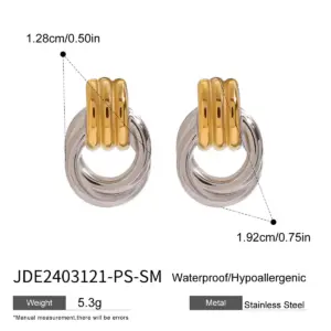 Mixed Metal Skeleton Stainless Steel Earrings for Women 15 S12bf1e56fdec4e2f8fc56728e4c73d145