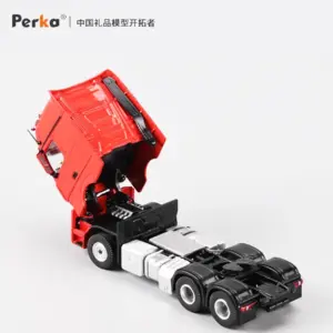 Red Diecast Semi-Truck and Trailer Model 11 S12de9a5f49a6442a81e634d30e1e4e4fd