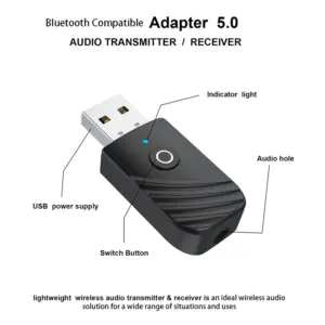 Wireless Bluetooth v5.0 USB Transmitter and Receiver Dongle 10 S12e095c5a260497297c8abcf666c26d8T 1