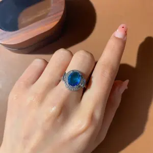 Adjustable Silver Ring with Zircon Stone 9 S12e468695f7e4a36838b8cfee8b20dfbx