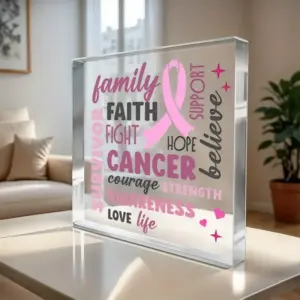 Breast Cancer Awareness Acrylic Ornament 8 S12e93518e6544ced837ad8995821098bB