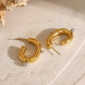 Bold Gold and Silver Stainless Steel Earrings 12 S131b8aa84874456d9cc1e4a262e14a84L