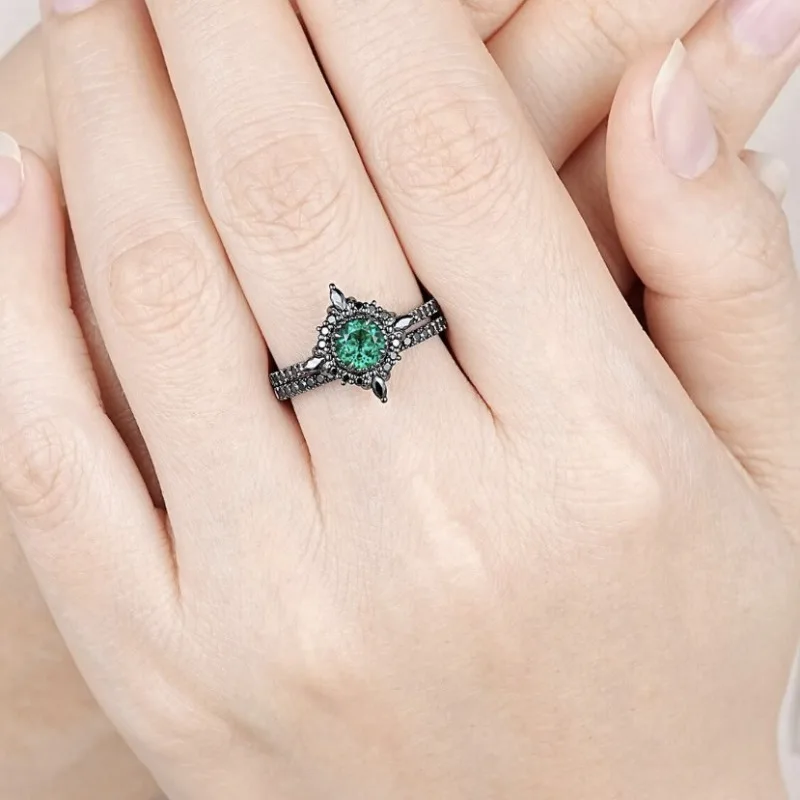 Elegant Green Zircon Cocktail Ring for Women 3 Elegant Green Zircon Cocktail Ring for Women - Image 3
