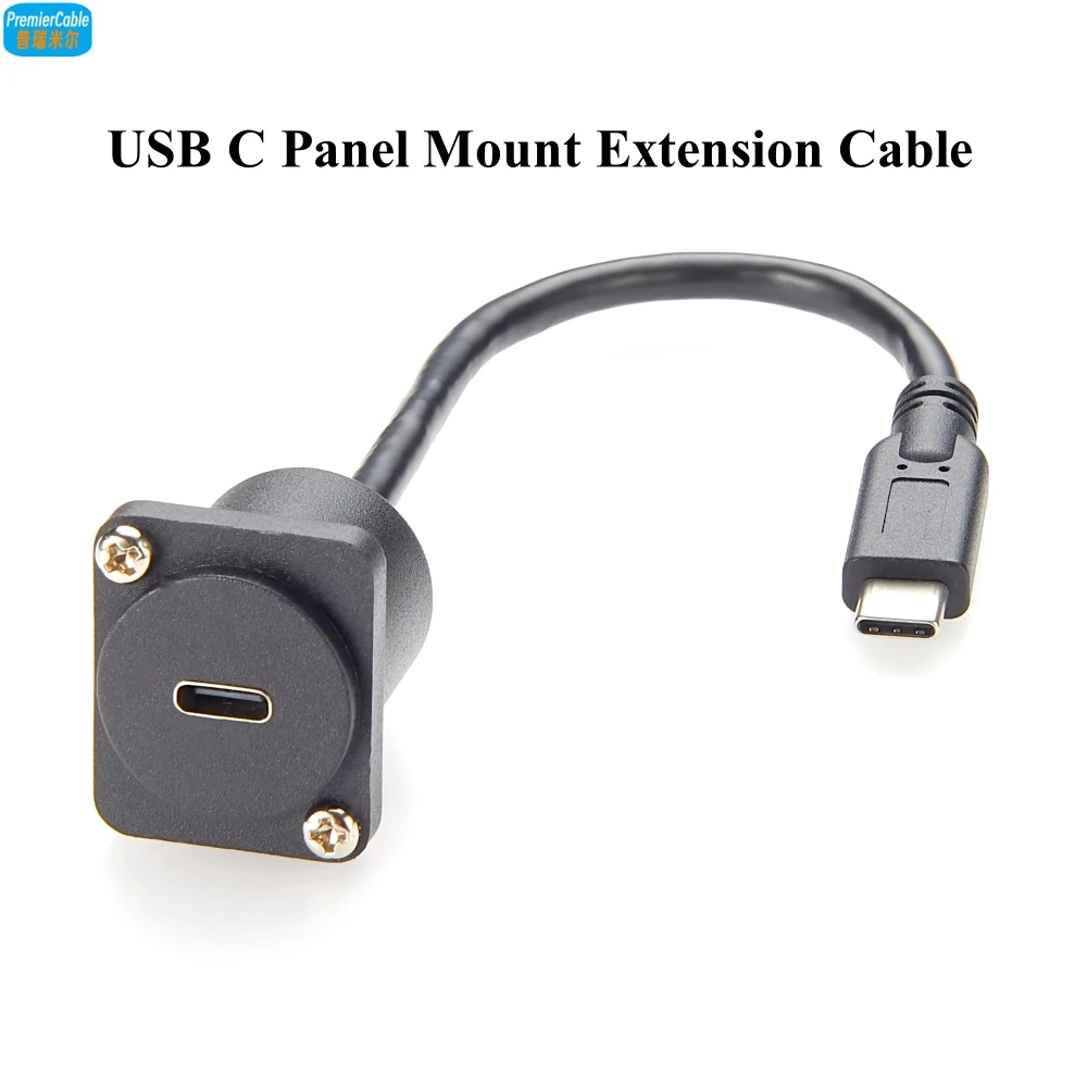 USB-C Panel Mount Extension Cable 0.2m with Gold-Plated Contacts 1 USB-C Panel Mount Extension Cable 0.2m with Gold-Plated Contacts
