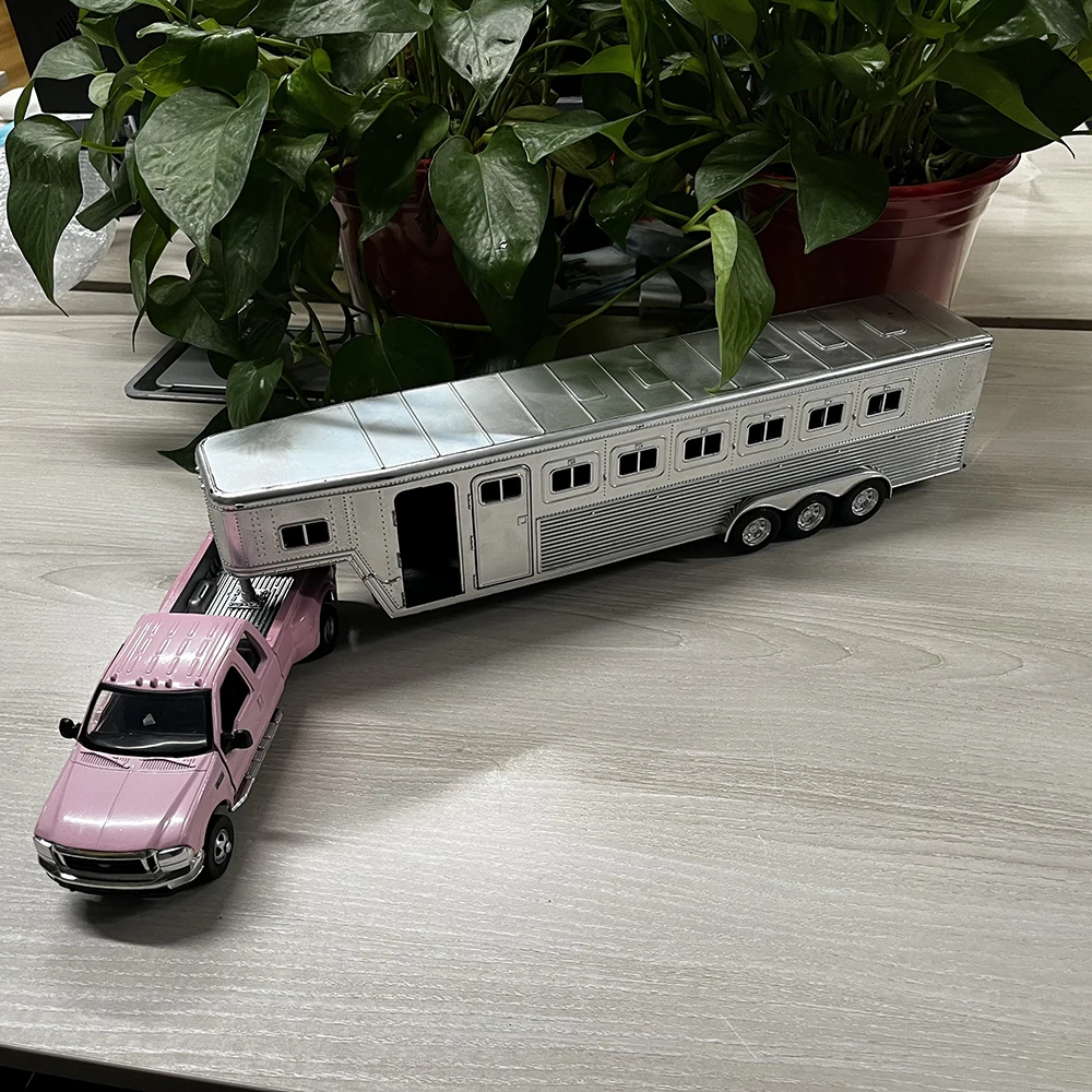 Vibrant Pink Pickup Truck with Trailer Model 4 Vibrant Pink Pickup Truck with Trailer Model - Image 4