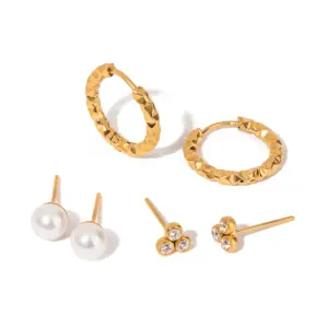 Stainless Steel Gold Earrings Set 8 S13cc08b128014a8bb8f5874c55e6ff0fl