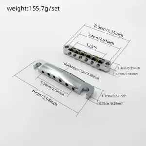 Premium Silver 6-String Guitar Bridge Set 11 S140deea9a7264c09ad0ca5e70304812e4