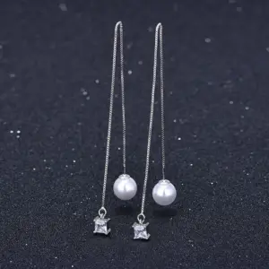 Silver Pearl Tassel Earrings for Women 7 S14119ec2aebb4d1ba117773cbcc295fd9