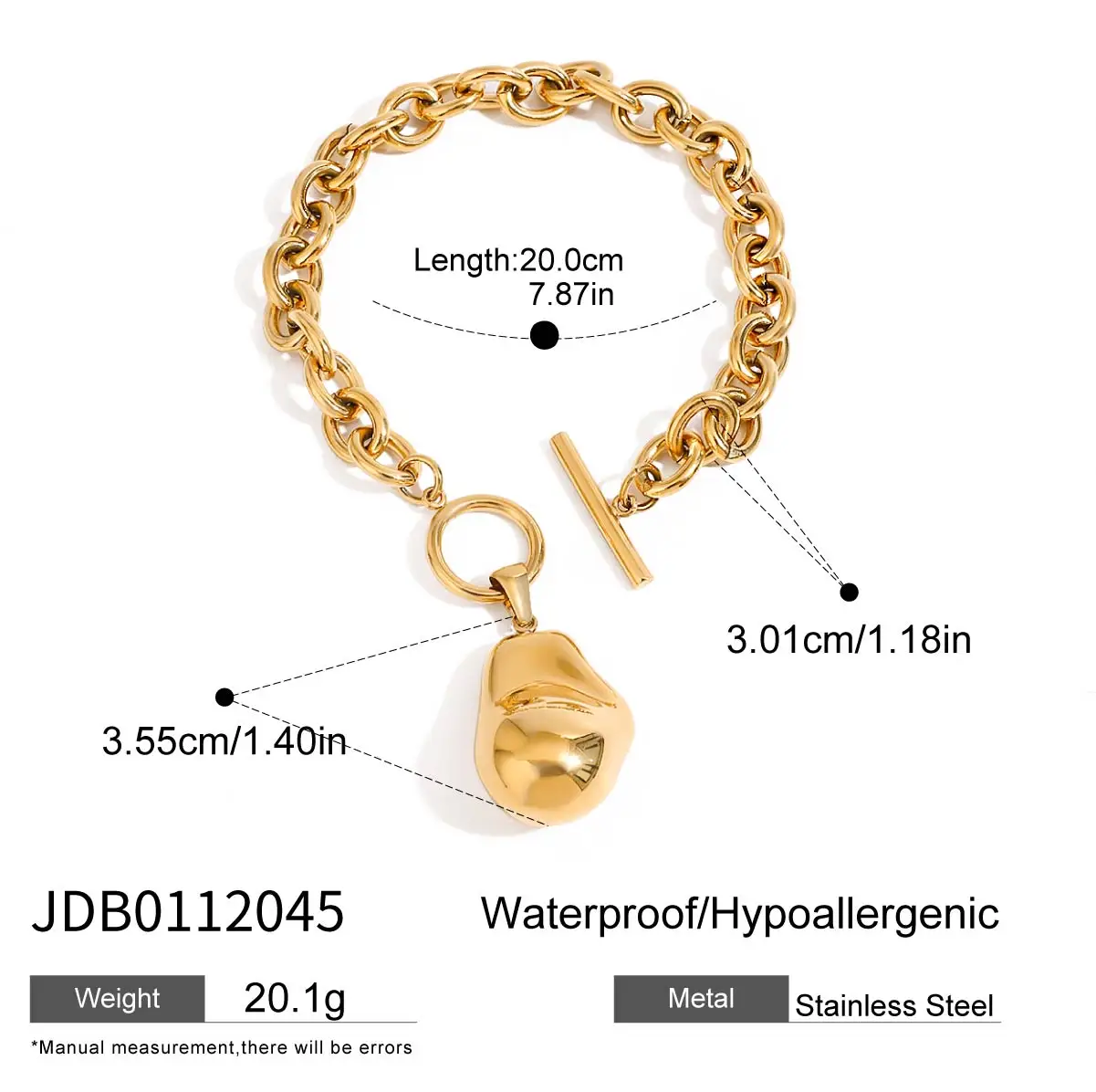 Elegant Gold-Toned Stainless Steel Bracelet 7 Elegant Gold-Toned Stainless Steel Bracelet - Image 7