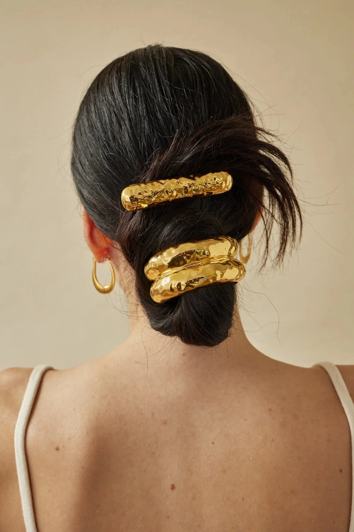 Gold Stainless Steel Double-Layer Hairband 4 Gold Stainless Steel Double-Layer Hairband - Image 4