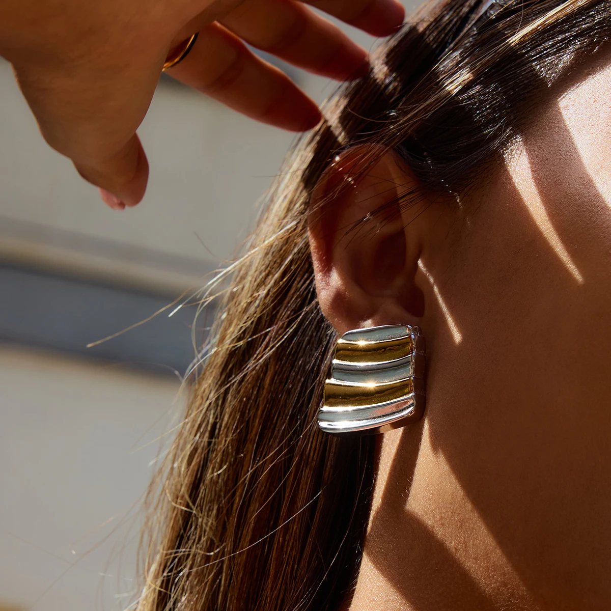 Stainless Steel Geometric Earrings 18mm 3 Stainless Steel Geometric Earrings 18mm - Image 3