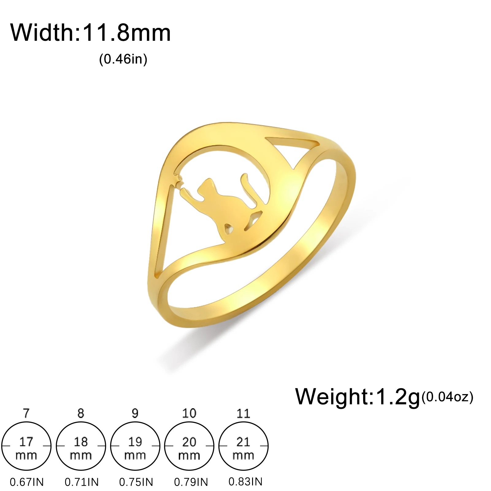 Celestial Cat Ring in 18k Gold Plating 7 Celestial Cat Ring in 18k Gold Plating - Image 7