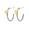 Stainless Steel Heart Hoop Earrings