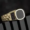 Men's Geometric Style Fashion Ring in Gold & Silver