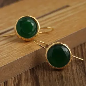 Vintage Green Stone Drop Earrings 10 S15311112265844a991c90b7cdf6ca101Q
