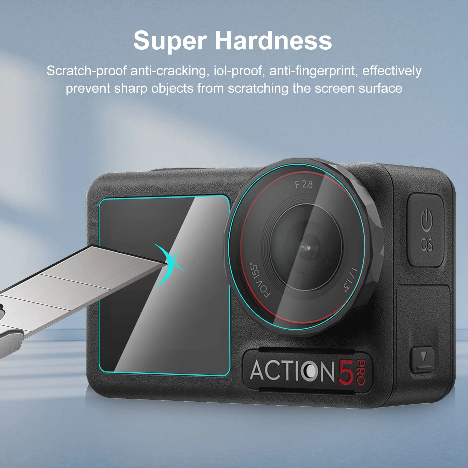 DJI Osmo Action 5 Pro Tempered Glass Screen Protectors Set 5 DJI Osmo Action 5 Pro Tempered Glass Screen Protectors Set - Image 5