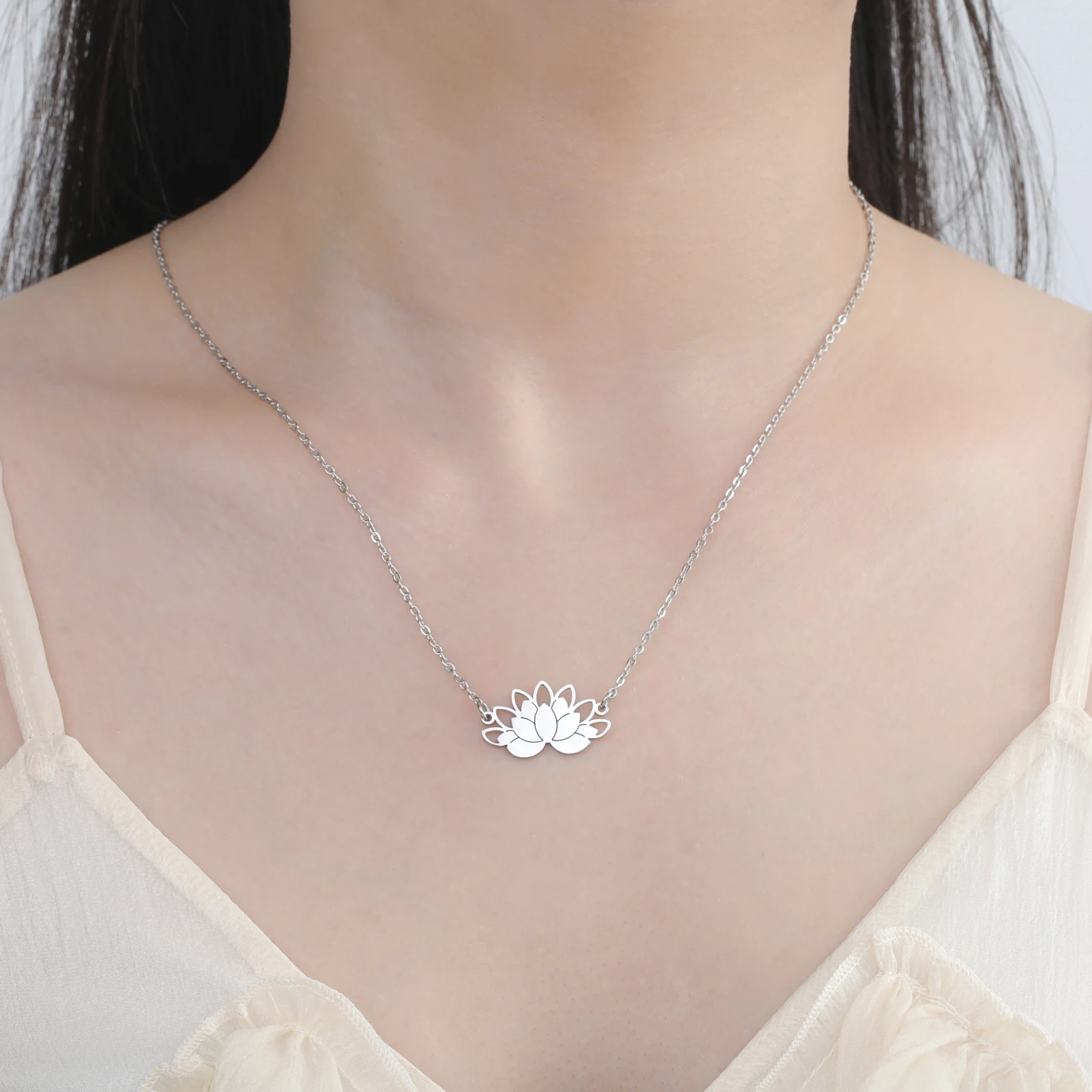 Elegant Lotus Pendant Necklace for Women 4 Elegant Lotus Pendant Necklace for Women - Image 4