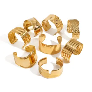 Gold-tone Stainless Steel Cuff Bracelet Model JDB201425