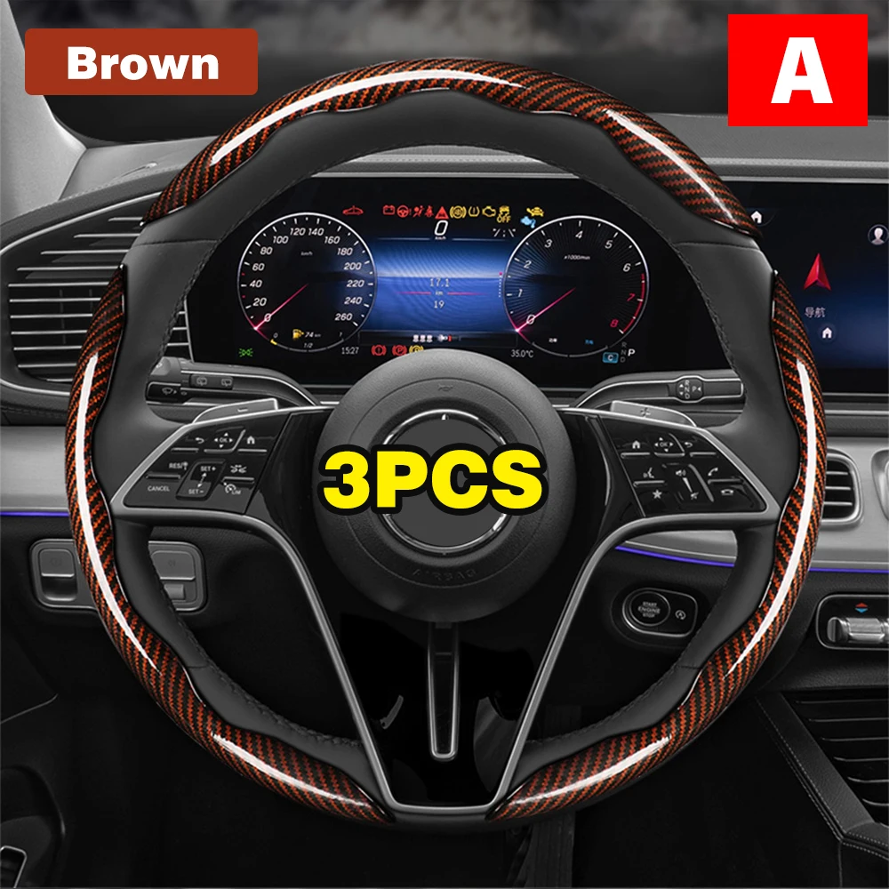 BMW 38cm Carbon Fiber Steering Wheel Cover 9 BMW 38cm Carbon Fiber Steering Wheel Cover - Image 9