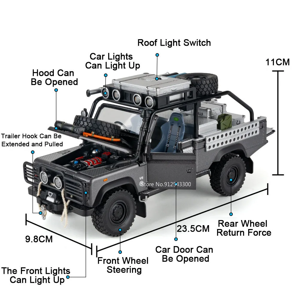 Land Rover Defender 110 Scale Model - Diecast Replica 2 Land Rover Defender 110 Scale Model - Diecast Replica - Image 2