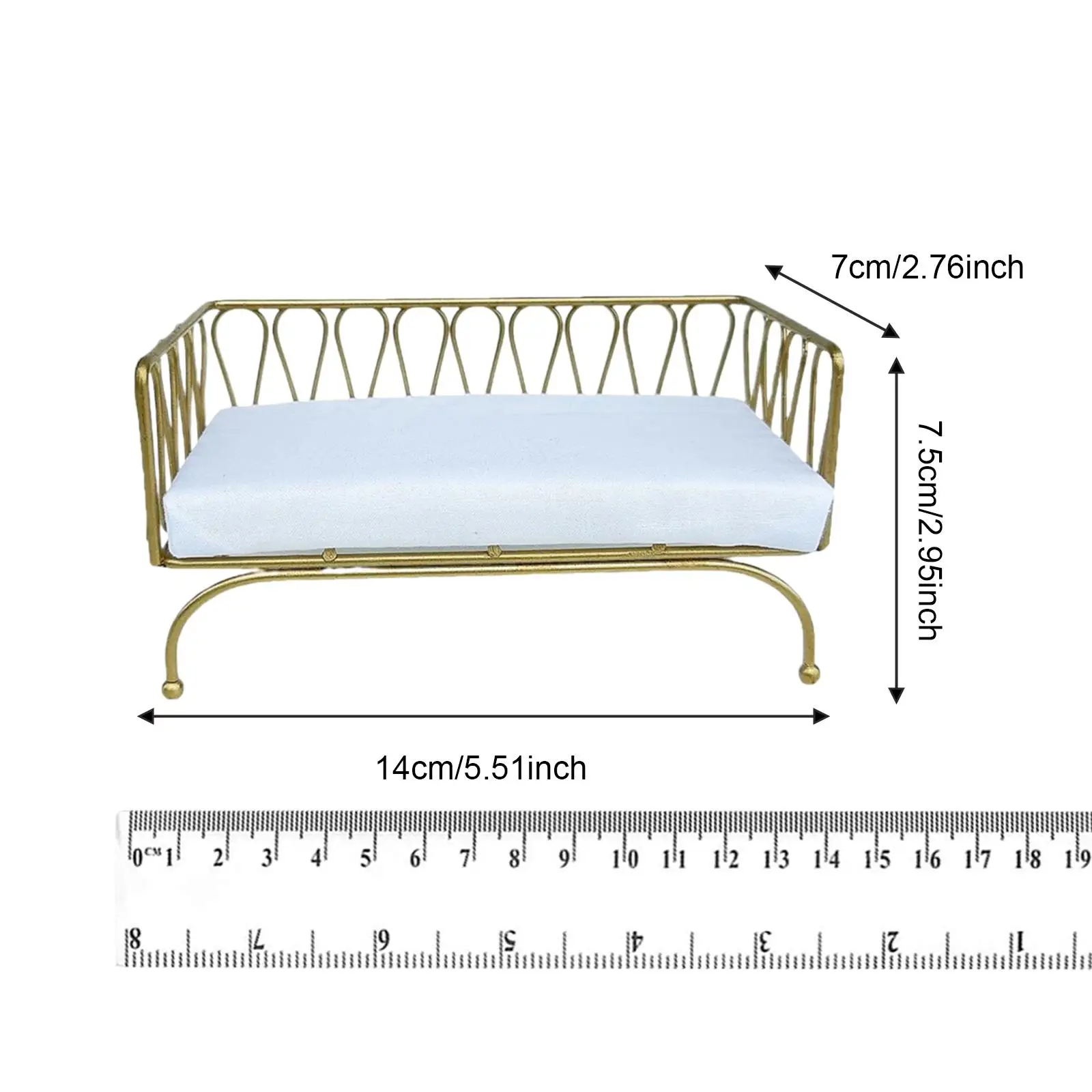 Miniature Metal Dollhouse Sofa for Collectors 6 Miniature Metal Dollhouse Sofa for Collectors - Image 6
