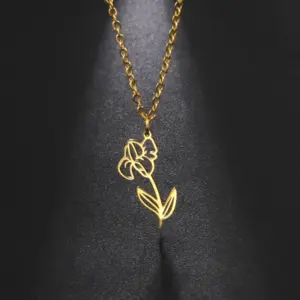 Birth Month Flower Necklace Collection 14 S15e83152183c4f1bbd25e955a880a869e