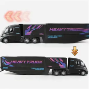 Black Semi-Trailer Truck Model 1:32 Scale 13 S15fe3b55a2ff4ba8aaaddcc88e4fcbabe