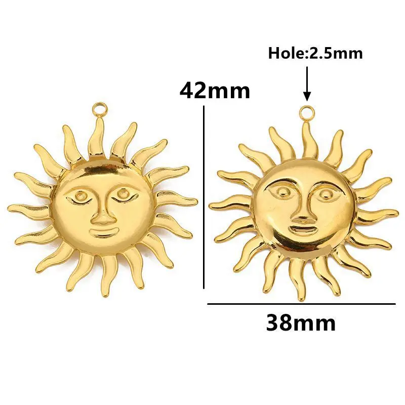 Stainless Steel Sun Pendant 38mm Brightening Jewelry 8 Stainless Steel Sun Pendant 38mm Brightening Jewelry - Image 8