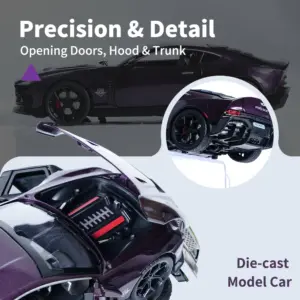 1:22 Purple Alloy Supercar Model 8 S160b73f651984594ad9a5de1f407c8f2U