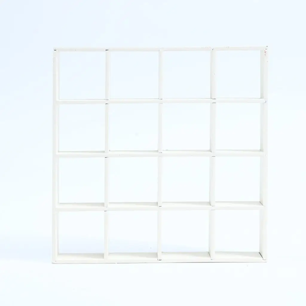 White Miniature Dollhouse Bookcase with 16 Compartments 7 White Miniature Dollhouse Bookcase with 16 Compartments - Image 7