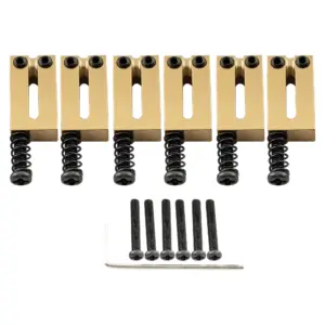 Gold Brass Guitar Saddles for Fender Strat/Tele 14 S164ccf7ae06f4d568eb2eccf02e6a717V 2