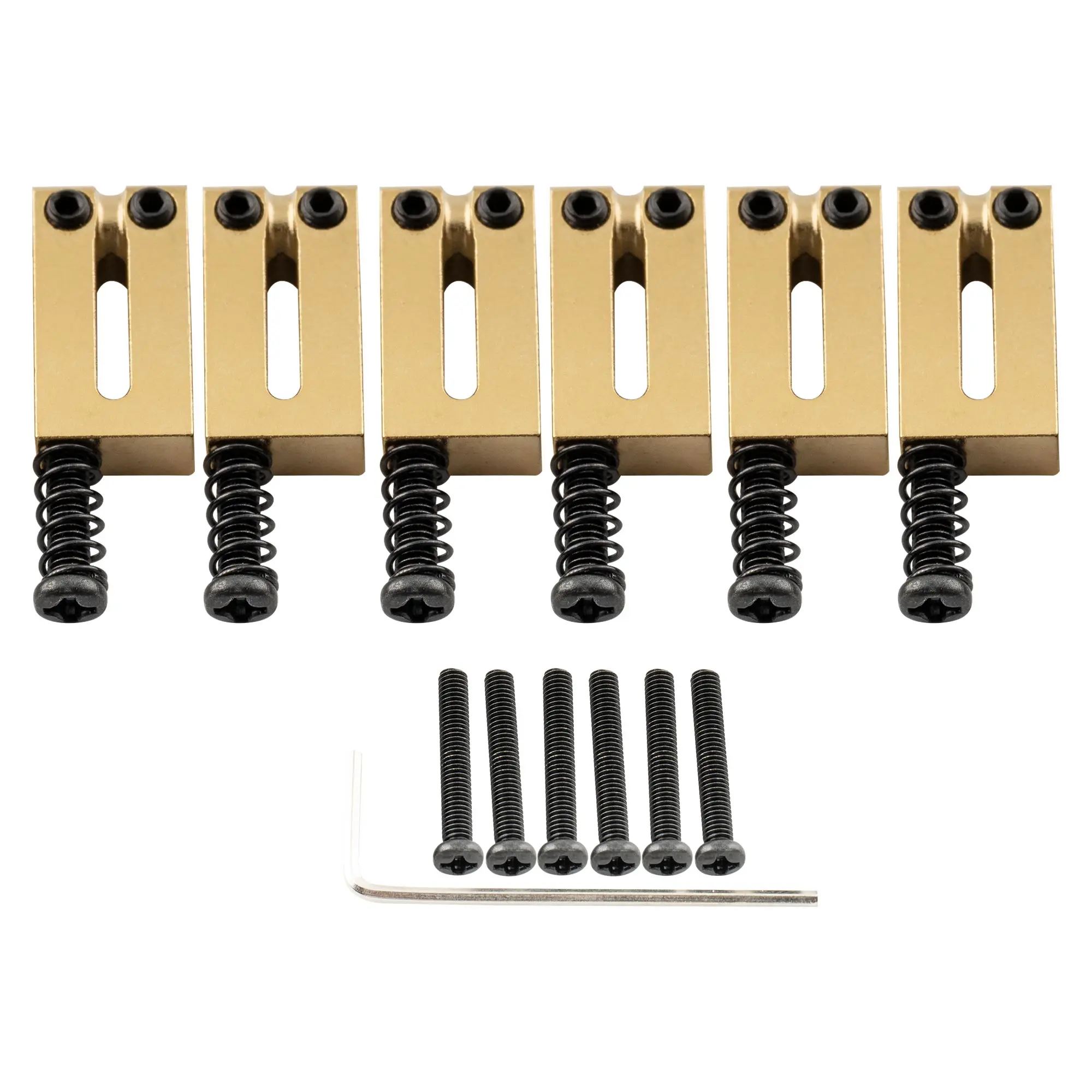 Gold Brass Guitar Saddles for Fender Strat/Tele 7 Gold Brass Guitar Saddles for Fender Strat/Tele - Image 7