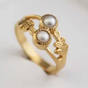 Vintage Gold Pearl Cocktail Ring 9 S1659fd9ff371482fbcbfe921cdf9ce86G