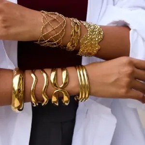 Minimalist Gold Stainless Steel Cuff Bracelet