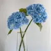 Artificial Hydrangea Bouquet with Glass Vase