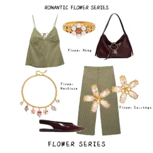 Stainless Steel Floral Jewelry Set for Women