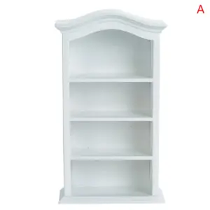White Dollhouse Miniature Bookcase 18 S169c50e555cd49f592c4fc0625c24f4bV