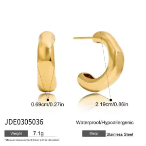 Gold Stainless Steel Geometric Earrings JDE0305036 17 S16ff8dca3bd14220bf1fe676846a4fedV