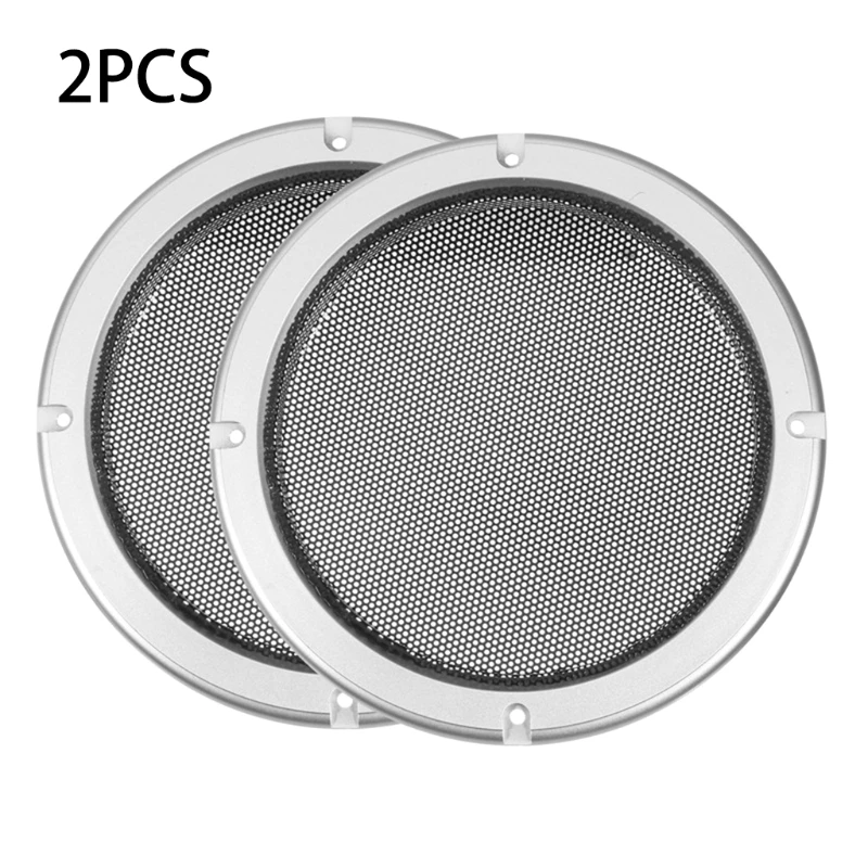Silver Protective Speaker Mesh Covers Set (2"-10") 2 Silver Protective Speaker Mesh Covers Set (2"-10") - Image 2