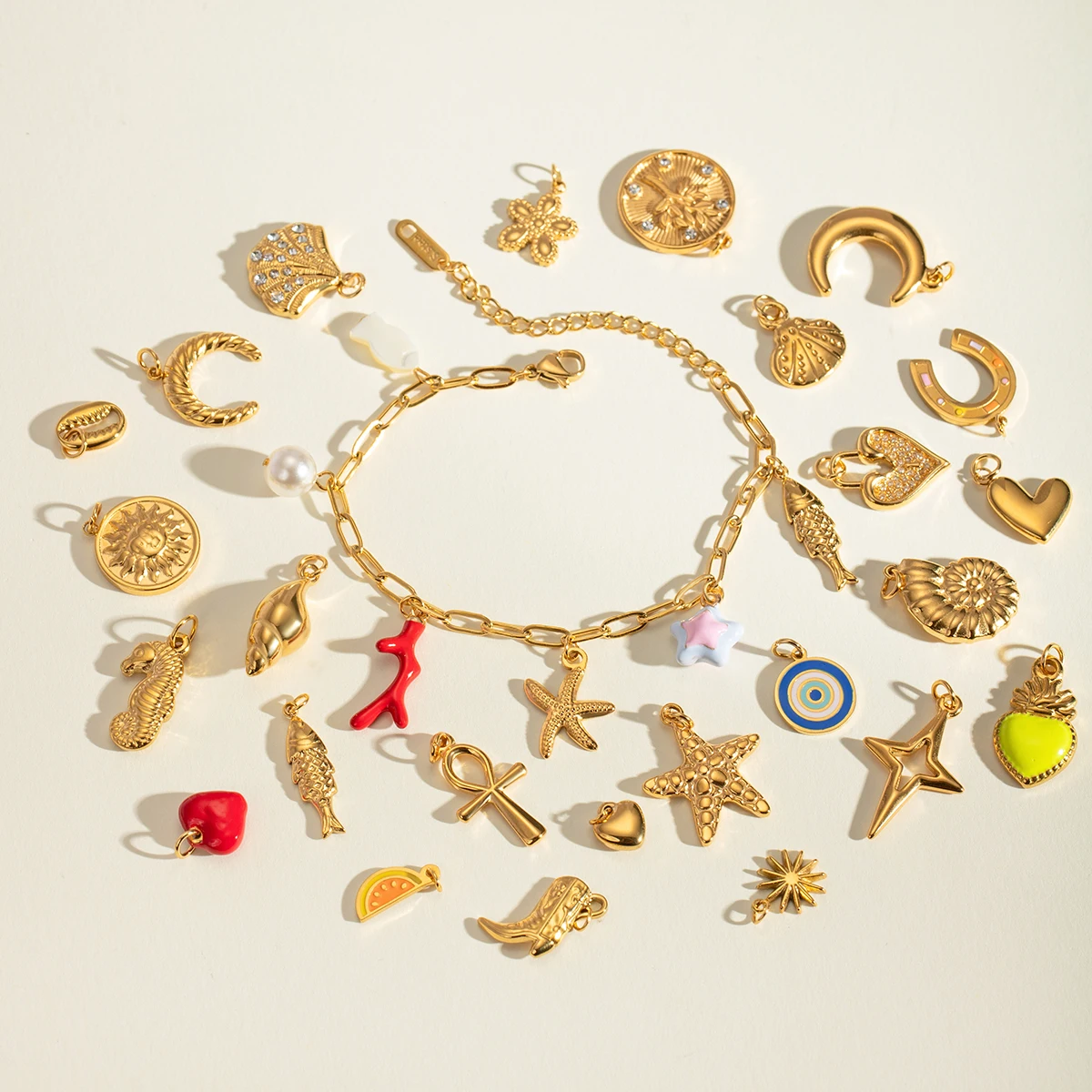 Gold Sea Star Charm Set for Jewelry making 5 Gold Sea Star Charm Set for Jewelry making - Image 5