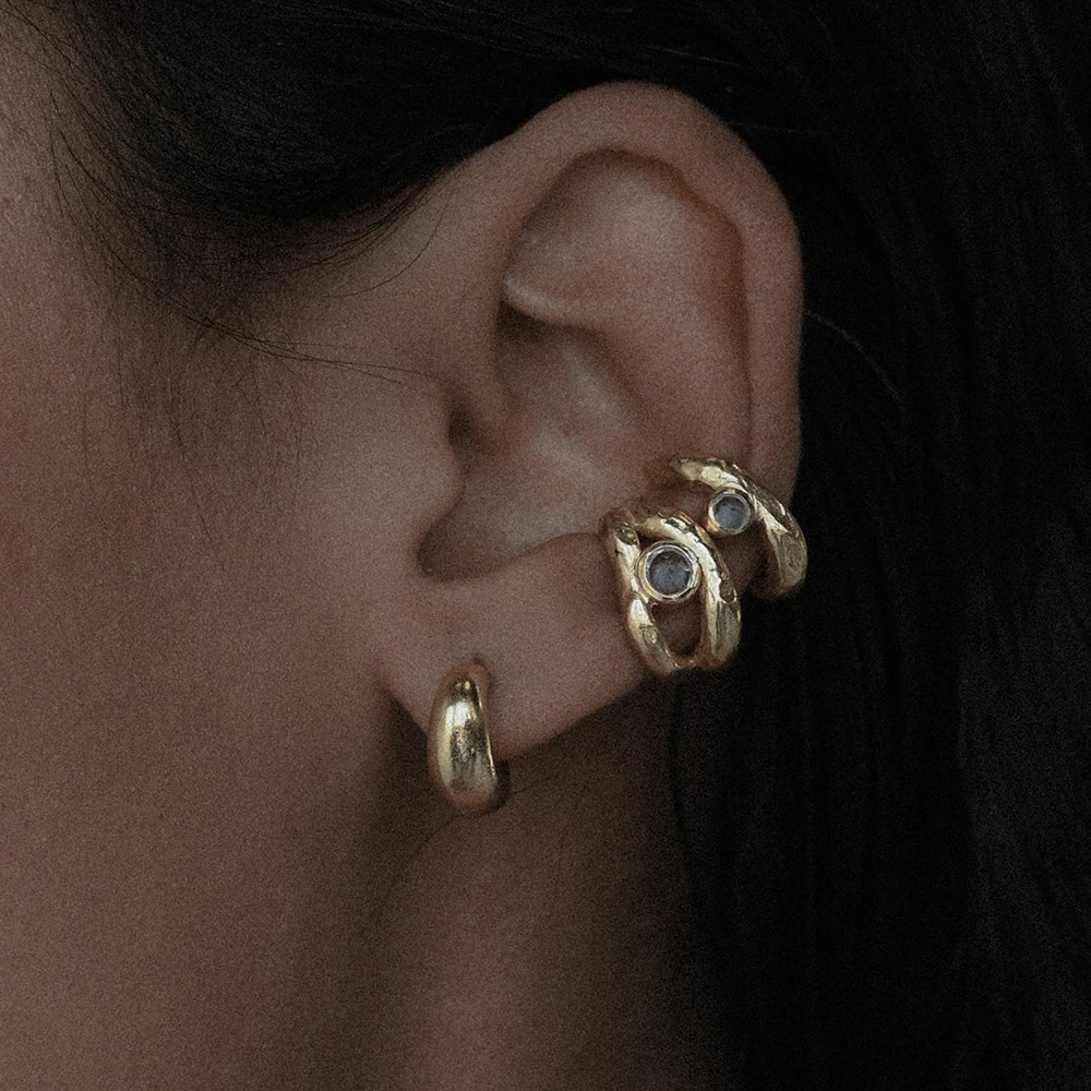 Elegant Gold Pearl Stainless Steel Earrings 2 Elegant Gold Pearl Stainless Steel Earrings - Image 2