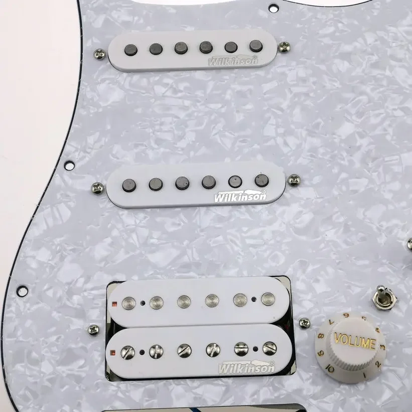 Pearl White Stratocaster Pickguard with Wilkinson Pickups 2 Pearl White Stratocaster Pickguard with Wilkinson Pickups - Image 2