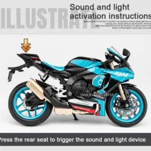 1:12 Scale R1M R1 Motorcycle Model 11 S1755d6da23624693ab508a1df712527bO