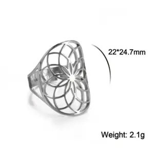 Sacred Geometry Flower of Life Ring in Gold 17 S177897868c7849e594e85f5d79343a84s