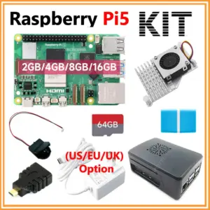 Raspberry Pi 5 Kit with 64GB SD and Cooling